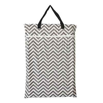 Image of Large Hanging Wet/Dry Cloth Diaper Pail Bag for Reusable Diapers or Laundry (Owl)