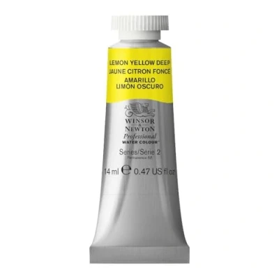 Image of Winsor &amp; Newton 14 ml Tube Professional Water Colour Paint, Lemon Yellow Deep