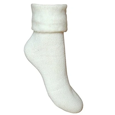 Image of Ladies &amp; Girls Super Soft Thermal Fleece Lined Warm Winter Bed Socks (Cream)
