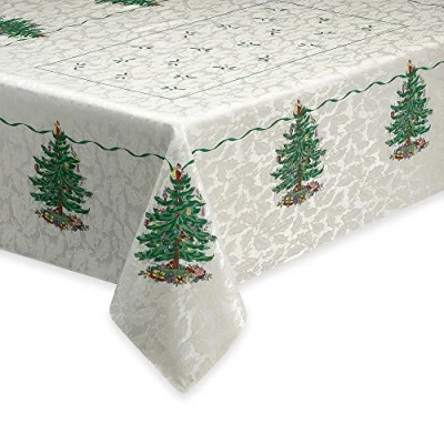 Image of Avanti Linens Spode Christmas Tree Collection Ivory Table Linens, Cotton, 52X70
