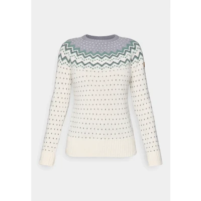 Image of Fjallraven 89941 113 055 Övik Knit Sweater W/Övik W Sweatshirt Women&#039;s Chalk White Flint Grey Size XS