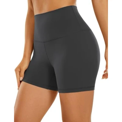 Image of CRZ Yoga Womens Butterluxe 4&#039;&#039; Shorts High Waisted Workout Gym Leggings Running Spandex Biker Mysterious Grey 14