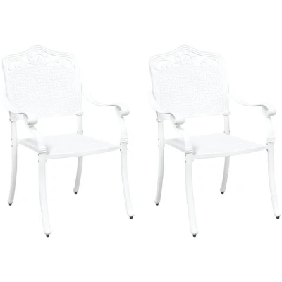Image of vidaXL Outdoor Chair White Metal 62 x 64 93 cm Durable