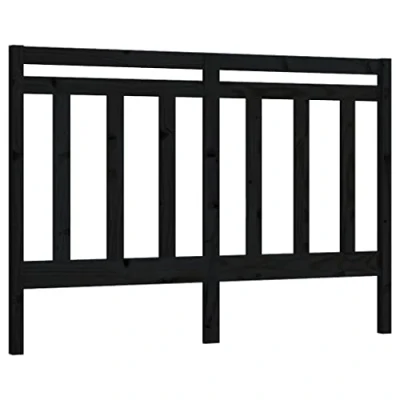 Image of vidaXL Solid Pinewood Bed Headboard Elegant Black Design to Suit Any Bedroom Decor
