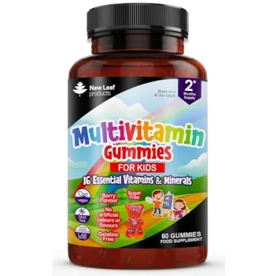 Image of Multivitamins for Children Kids Sugar Free Multivitamin Gummies Two Months Plus Zinc 16 Essential Vitamins A, B3, B5, B6, B7, B9, B12, C, D, E with Minerals, Gluten Vegan Halal Multivits
