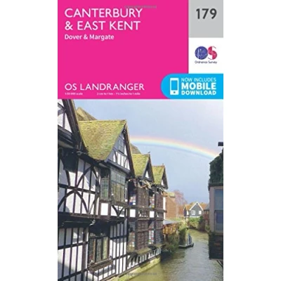 Image of Landranger 179 Canterbury &amp; East Kent, Dover Margate Map With Digital Version