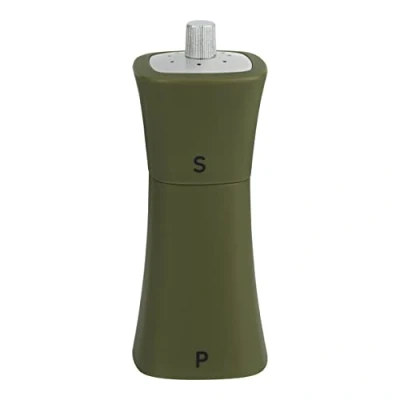 Image of Grunwerg SP 9174GN 2 in 1 Salt Shaker and Pepper Mill, Plastic, Olive Green
