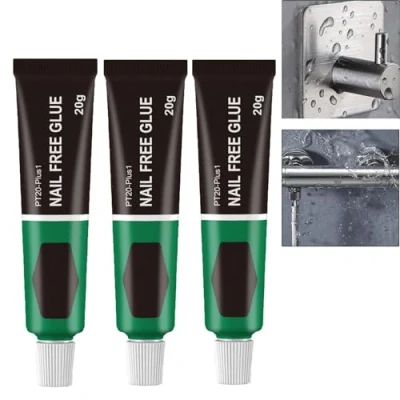 Image of Wealthyn All Purpose Glue, No More Nails Nail Free Glue Sealant, Strong Adhesiveness Waterproof, Multifunctional for Bonding Plastic, Wood, Acrylic, Glass (3pcs)