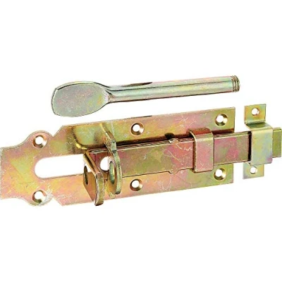Image of Gah Alberts 117160 Stable Door Deadbolt Straight with Attached Loop Panel 180 x 64 mm Galvanised