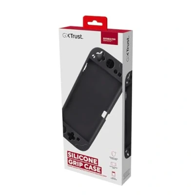 Image of GXTrust 1253 Nintendo Switch 2 Protective Case, Silicone Grip Case with Textured Design, Anti Dust Shock Absorption Scratch Resistant Protector Cover for Consoles, Black