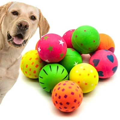 Image of Petopedia 8 X 6cm Dog Balls Bright Rubber Sponge HIGH BOUNCE Floating Toys for Boredom Sports Tennis Basketball Baseball Football Rolling dogs