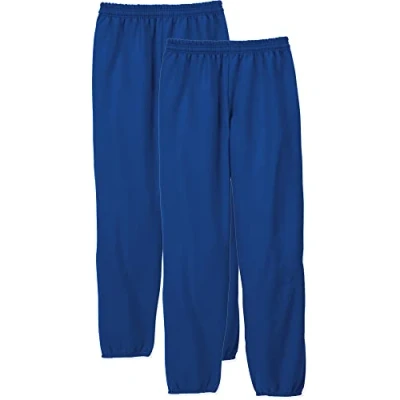 Image of Hanes Men&#039;s EcoSmart Non Pocket Sweatpant (Pack of 2), Deep Royal, Medium