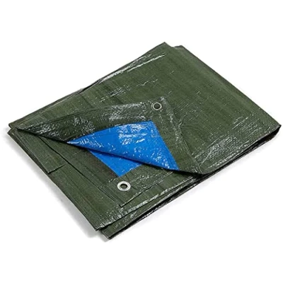 Image of kippen Two Tone Eyelet Tarpaulin with Weight 90 g/m². Size (30m2) Green/Blue, 5X6 MT