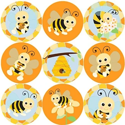 Image of 144 Bees Buzzing 30 mm Reward Stickers for School Teachers, Parents, Nursery