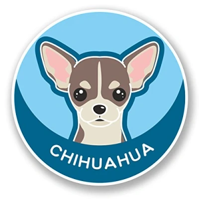 Image of 2 x 10cm Chihuahua Cartoon Dog Sticker Decal Tablet Laptop Car Fun Animal #5984 (10cm 10cm)