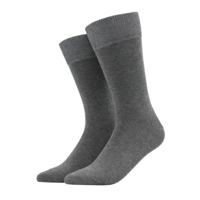 Image of Falke Happy 2PACK Socks graumeliert, Men&#039;s, Size: 11.5 14, Grau/meliert