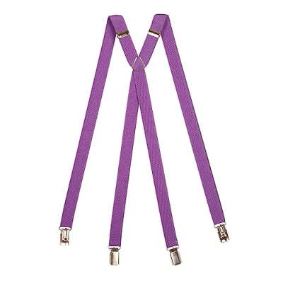 Image of Olata Skinny Classic Style Fully Adjustable X Shape Clip on Braces/Suspenders 2cm. Lilac