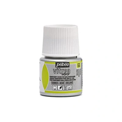 Image of Pebeo Transparent Glass Paint Vitrea 160C Shimmer Silver 45 ML