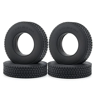 Image of AXspeed 4pcs 22mm RC Wheel Tyres Tires for 1/14 Tamiya Trailer Tractor Truck Upgrade Parts