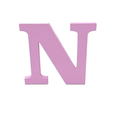 Image of Pink Wooden MDF Letter N Size 8cm Tall Free Standing Letters for Arts &amp; Crafts Personalized Name Decor