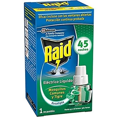Image of Raid Replacement for Electric Diffuser Anti Common Mosquitoes and Tiger Aroma Eucalyptus, 45 Nights, 1 Refill