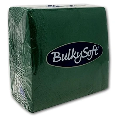 Image of Paper Serviettes Soft Napkins 33x33cm 2PLY BulkySoft Solid Colours Choose (Green)