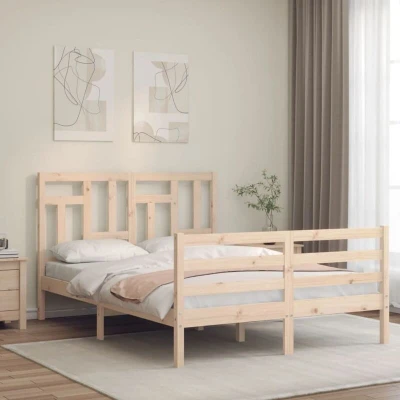 Image of Bed Frame without Mattress 140x200 cm Solid Wood Vidaxl