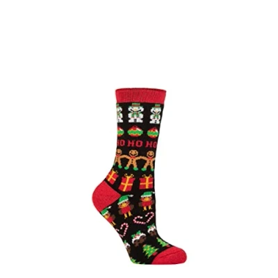 Image of Women&#039;s 1 Pair SOCKSHOP Heat Holders Lite Christmas Socks Gingerbread &amp; Baubles 4 8