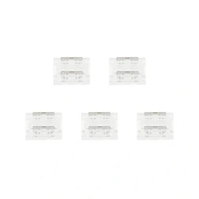 Image of G.W.S® Pack of 5, 2 Pin Strip to Straight Connectors for Single Colour 10mm Wide LED COB Lights