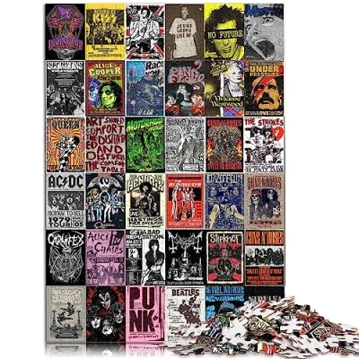 Image of Jigsaw puzzles for Adults vintage collage 1000 Pieces Gifts Cardboard Great Christmas Size: 26x38cm