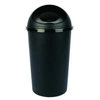 Image of ALL BLACK BULLET BIN DUSTBIN / RUBBISH FOR KITCHEN BATHROOM LIFT TOP.MADE IN UK by TONTARELLI