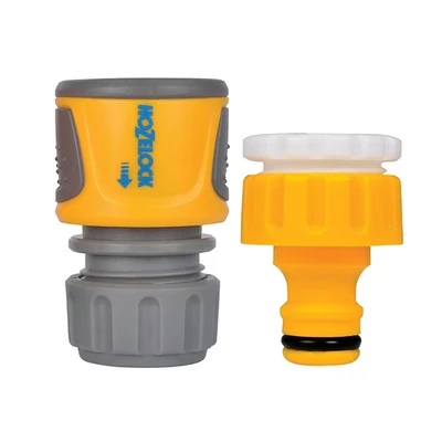 Image of HOZELOCK Outdoor Tap Connector Kit + Hose ø 12.5 15mm (1/2&quot; 5/8&quot;) Soft Touch : For Taps Ø 21 26.5 mm 3/4&quot;), Watertight, Non slip, Easy to Fit [2071 0000]