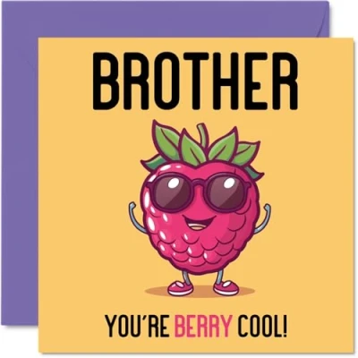 Image of Birthday Cards for Brother Berry Cool Funny Happy Card from Sister, Sibling Gifts, 145mm x Joke Greeting Men Him