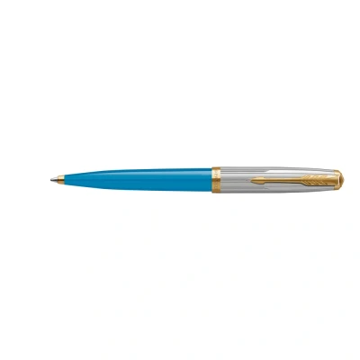 Image of PARKER Ballpoint Pen 51 Premium Turquoise G.C. M Ink Colour Black