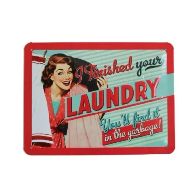 Image of Nostalgic Art 26102 (2 Pieces) Say it 50 &quot;s Finished Your Laundry Metal Sign 15 x 20 CM