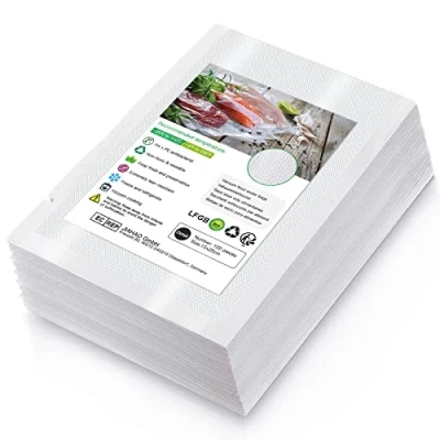 Image of Vacuum Food Sealer Bags 15X25cm 100 Commercial Grade Textured Bag Thick Embossed Upgrade Design Pre Cut BPA Free for Storage Sous Vide Cooking