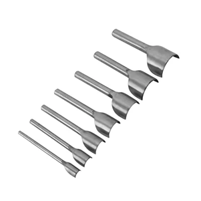 Image of Half Round Cutter Set Belt 7Pcs Punch Push Tools Semicircle Leather Circle Waist Leatherette Punching