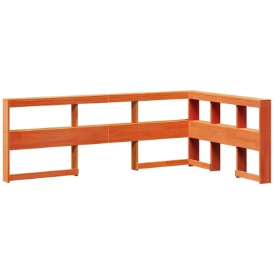 Image of vidaXL Bookcase Headboard L Shaped Wax Brown 120 cm Solid Wood Pine