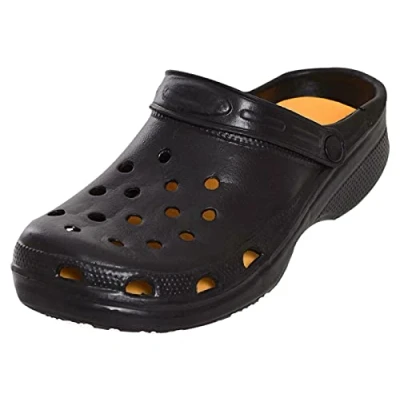 Image of HOCHSTE Mens Womens Garden Clogs Slip on Mules Sandal Beach Pool Chef Hospital Black Yellow Men 10