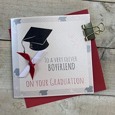 Image of To A VERY CLEVER BOYFRIEND ON YOUR GRADUATION, Handmade Graduation Card Code G15 BF