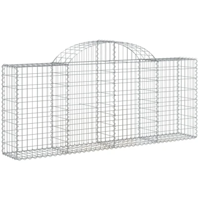 Image of vidaXL Arched Gabion Baskets 50 pcs 200x30x80/100 cm Galvanised Iron
