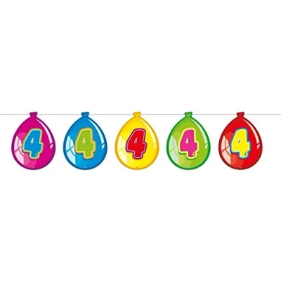 Image of Folat 4th Birthday Balloon Garland Multicolor 10 Meters