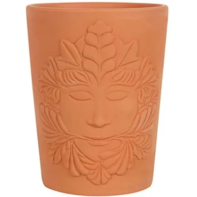 Image of Something Different Premium Green Goddess Terracotta Plant Pot 16 cm (1 Pc), 16cm x 12.5cm
