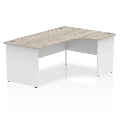 Image of Impulse 1800mm Right Crescent Desk Grey Oak Top White Panel End Leg