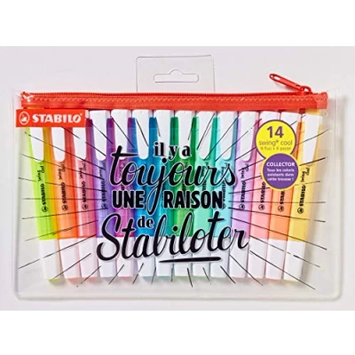 Image of Highlighter STABILO swing cool Pencil Case of 14 Assorted Colours