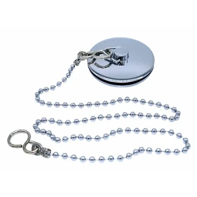 Image of Chrome Plug And Chain for Sinks, Basins, Kitchens, Baths (1 3/4 Inch / 45mm)