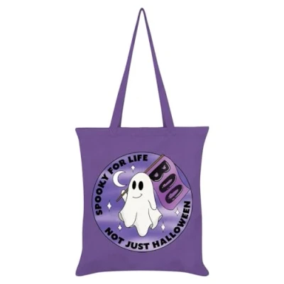 Image of Grindstore Spooky For Life Not Just Halloween Violet Tote Bag