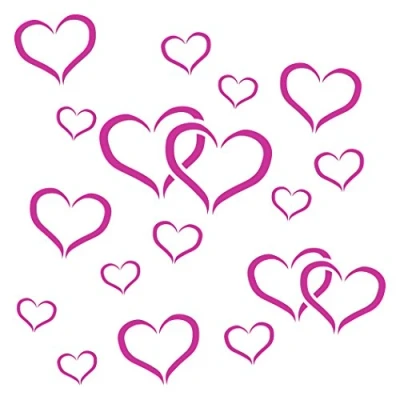 Image of Love Heart Stencil 11.5 x 11.5cm (S) Reusable Valentine Double Hearts Shape Wall Templat