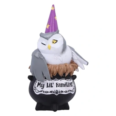 Image of Nemesis Now My Lil Familiar Alden 11.5cm, Resin, Owl Witch Figurine, Gothic Décor, Cast in the Finest Expertly Hand Painted