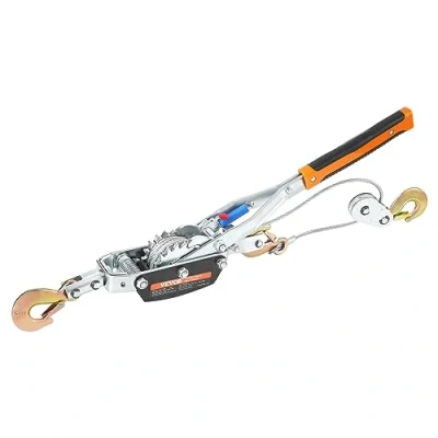 Image of VEVOR Come Along Winch, 5 Ton (11,023 lbs) Pulling Capacity, 11.5 ft Steel Cable, 3 Hooks, Heavy Duty Ratchet Power Puller Tool with Dual Gears, Automotive Hoist Cable Ideal for Vehicle Rescue